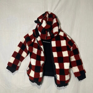 Jarvis Archer buffalo plaid hooded toddler coat size 4T